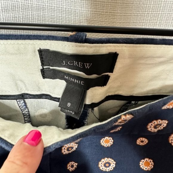 J. Crew Navy Blue‎ Medallion Skinny Minnie Pants - Picture 2 of 3